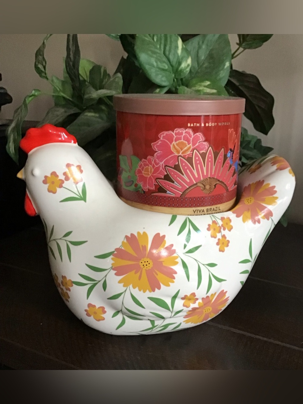 Bath & Body Works chicken 3 wick candle holder